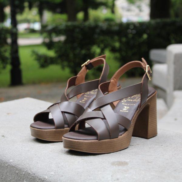 Sandalias Tacón Marrón Chocolate Oh My Sandals 