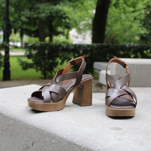 Sandalias Tacón Marrón Chocolate Oh My Sandals 