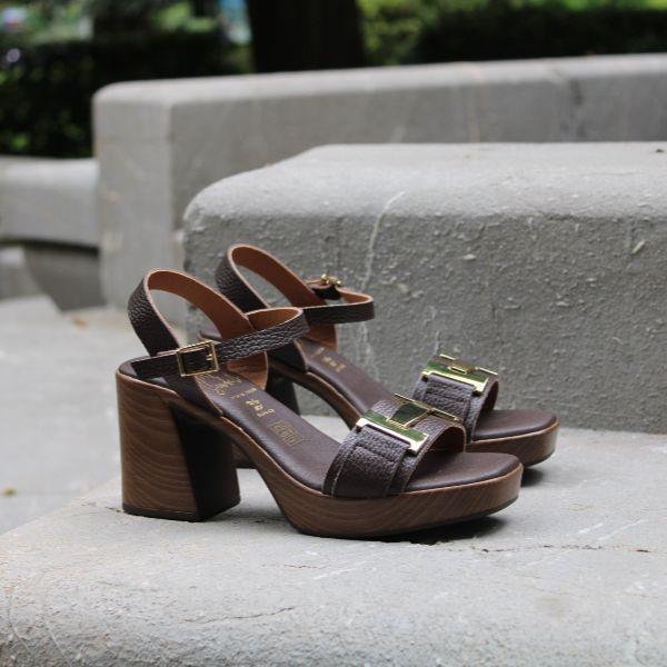 Sandalias Tacón Marrón Oh My Sandals 
