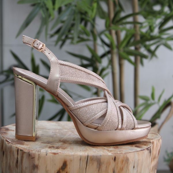 Sandalias Metalizado Glitter Prestigio