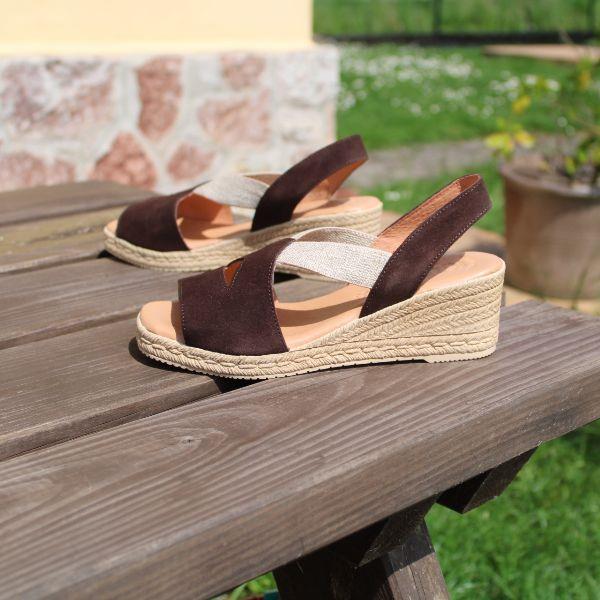 Sandalias Cuña Serraje Kaola 